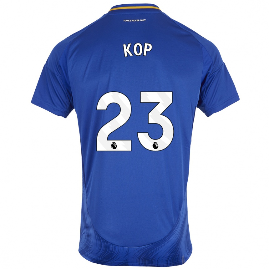 Kids Football Lize Kop #23 Blue White Home Jersey 2024/25 T-Shirt Australia