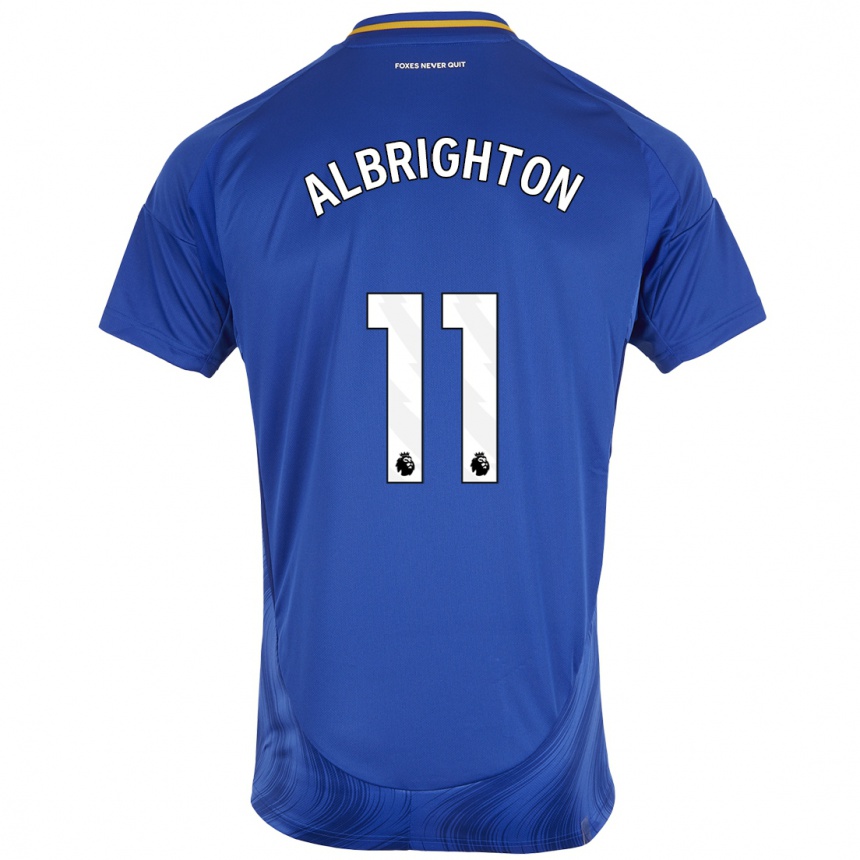 Kids Football Marc Albrighton #11 Blue White Home Jersey 2024/25 T-Shirt Australia