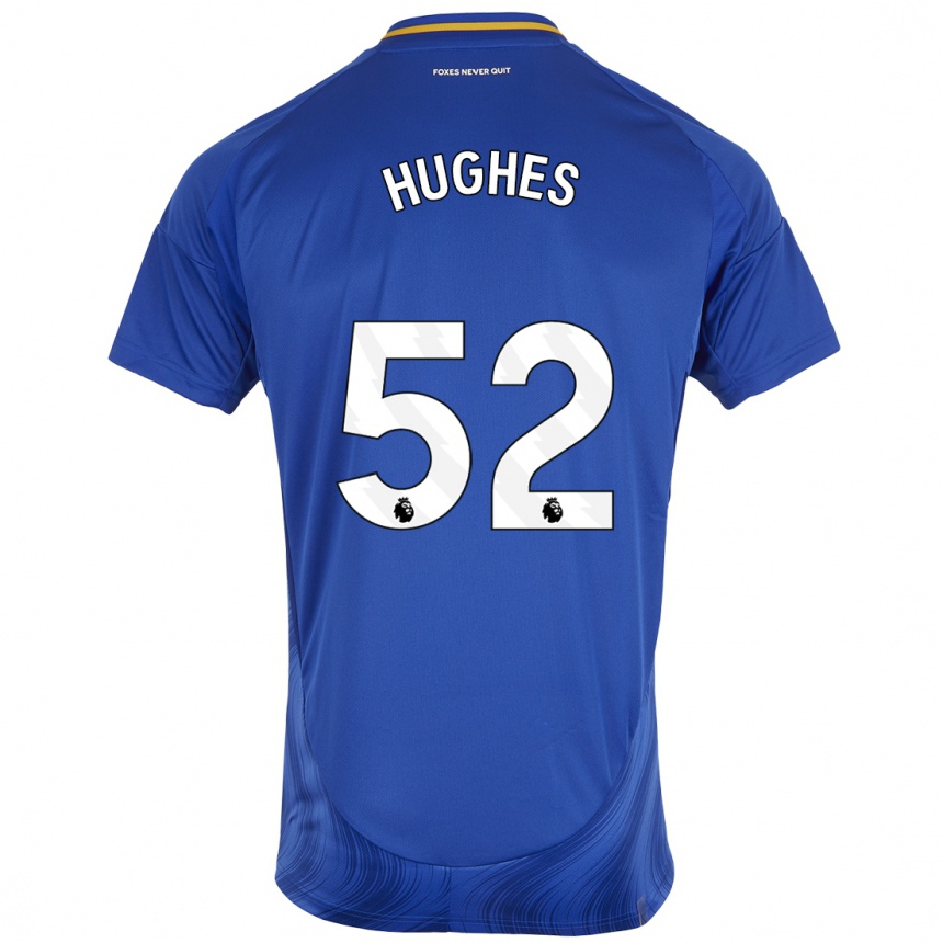 Kids Football Iestyn Hughes #52 Blue White Home Jersey 2024/25 T-Shirt Australia