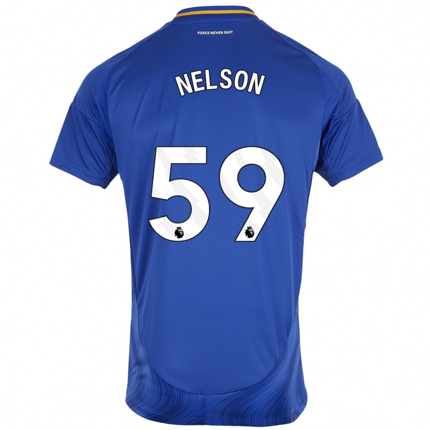 Kids Football Ronny Nelson #59 Blue White Home Jersey 2024/25 T-Shirt Australia