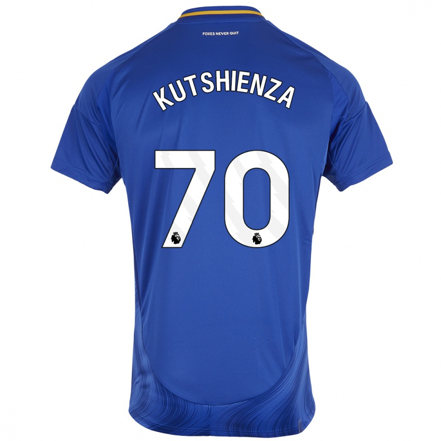 Kids Football Jesper Kutshienza #70 Blue White Home Jersey 2024/25 T-Shirt Australia