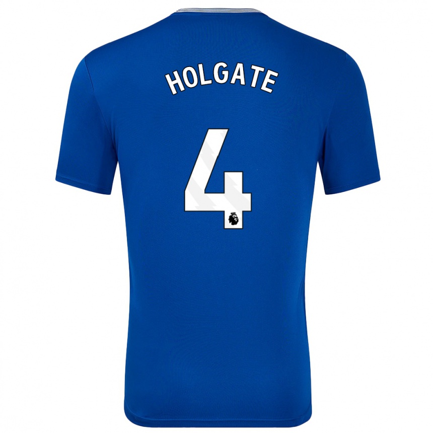 Kids Football Mason Holgate #4 Blue With Home Jersey 2024/25 T-Shirt Australia