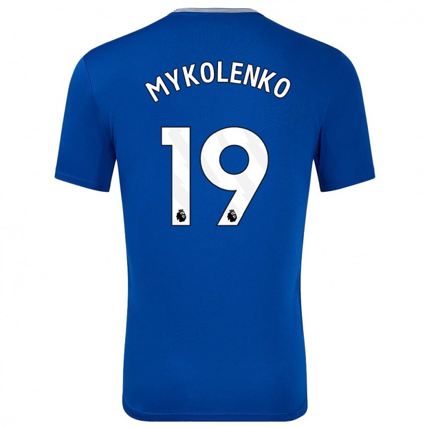 Kids Football Vitaliy Mykolenko #19 Blue With Home Jersey 2024/25 T-Shirt Australia