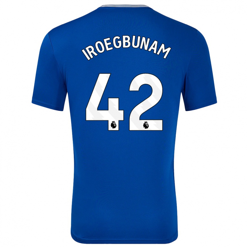 Kids Football Tim Iroegbunam #42 Blue With Home Jersey 2024/25 T-Shirt Australia