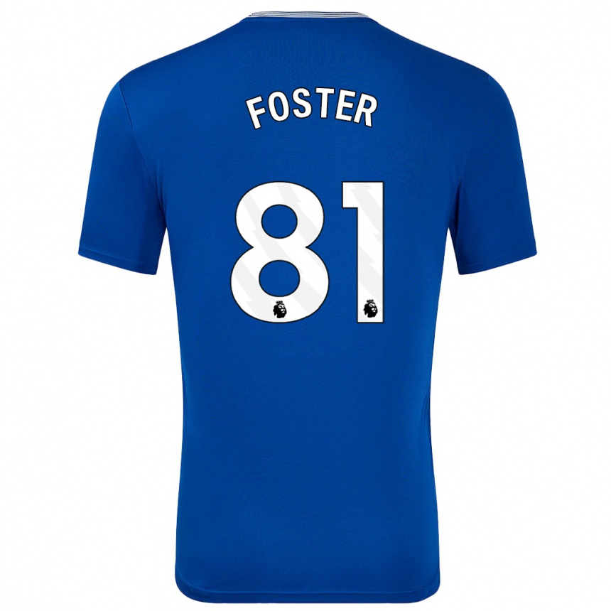 Kids Football Harvey Foster #81 Blue With Home Jersey 2024/25 T-Shirt Australia