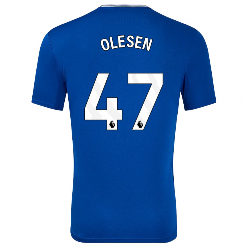 Kids Football Karoline Olesen #47 Blue With Home Jersey 2024/25 T-Shirt Australia