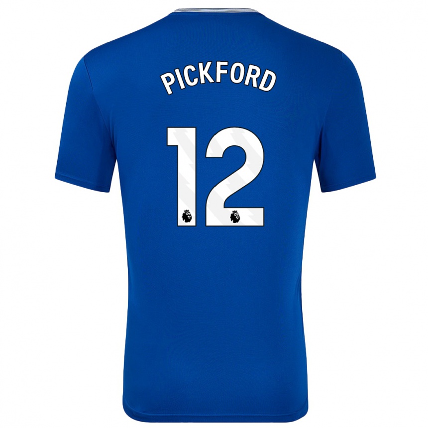 Kids Football Jordan Pickford #12 Blue With Home Jersey 2024/25 T-Shirt Australia