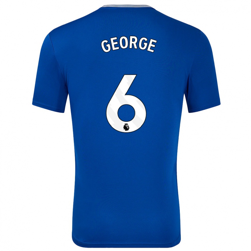 Kids Football Gabrielle George #6 Blue With Home Jersey 2024/25 T-Shirt Australia