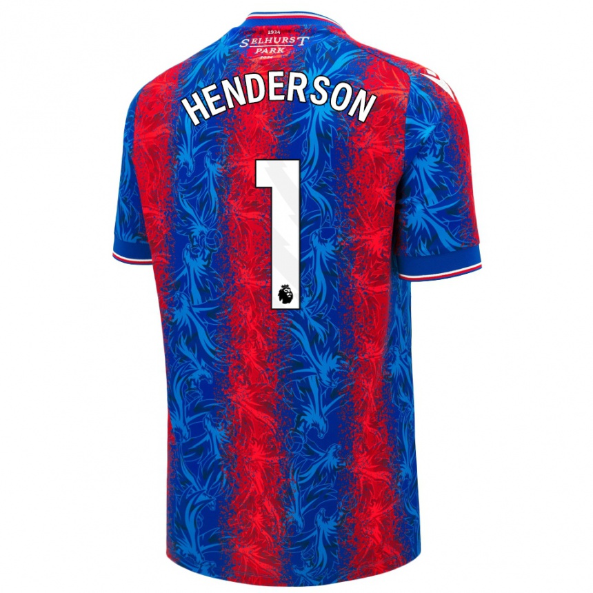 Kids Football Dean Henderson #1 Red Blue Stripes Home Jersey 2024/25 T-Shirt Australia