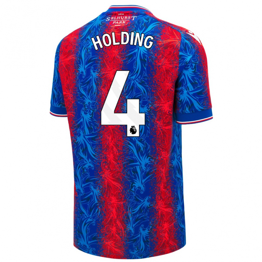 Kids Football Rob Holding #4 Red Blue Stripes Home Jersey 2024/25 T-Shirt Australia