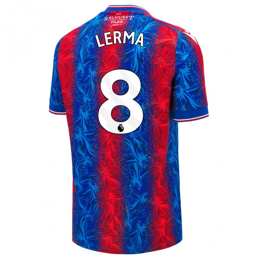 Kids Football Jefferson Lerma #8 Red Blue Stripes Home Jersey 2024/25 T-Shirt Australia