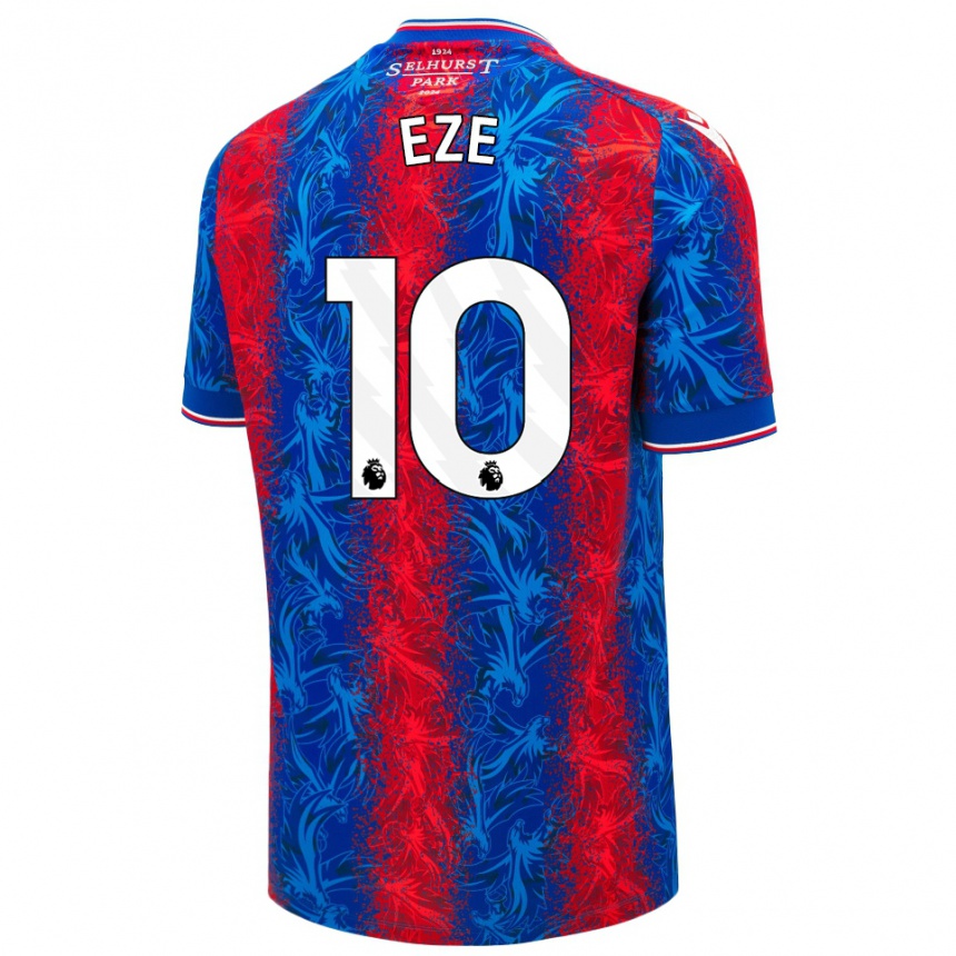 Kids Football Eberechi Eze #10 Red Blue Stripes Home Jersey 2024/25 T-Shirt Australia