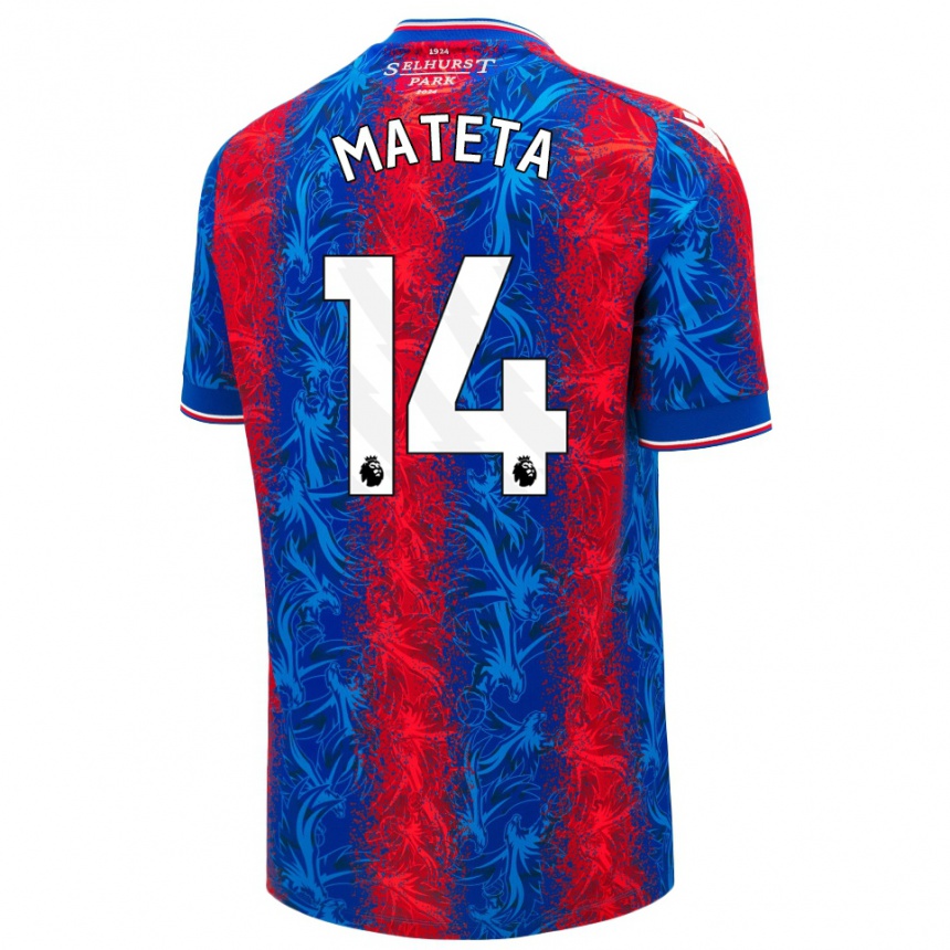 Kids Football Jean-Philippe Mateta #14 Red Blue Stripes Home Jersey 2024/25 T-Shirt Australia