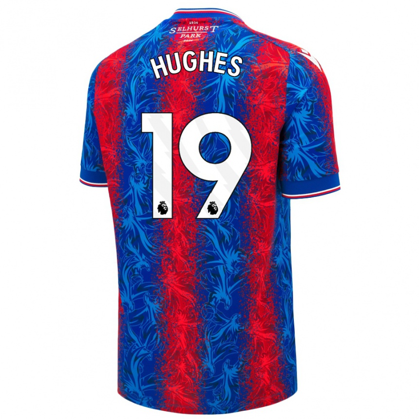 Kids Football Will Hughes #19 Red Blue Stripes Home Jersey 2024/25 T-Shirt Australia