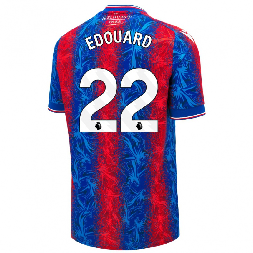 Kids Football Odsonne Edouard #22 Red Blue Stripes Home Jersey 2024/25 T-Shirt Australia