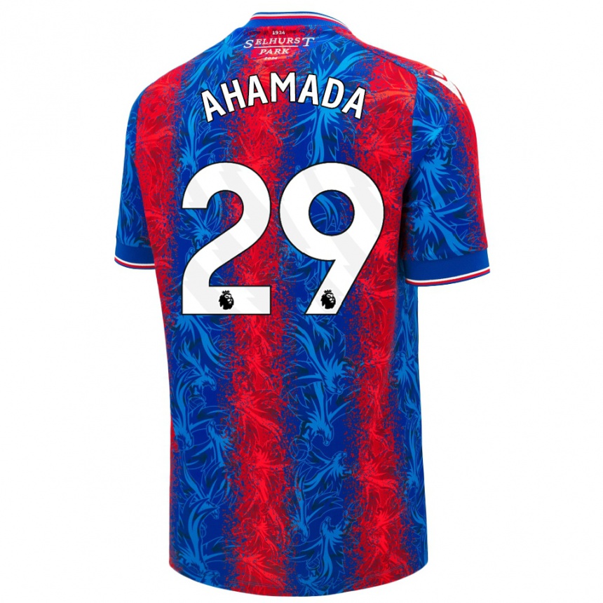 Kids Football Naouirou Ahamada #29 Red Blue Stripes Home Jersey 2024/25 T-Shirt Australia