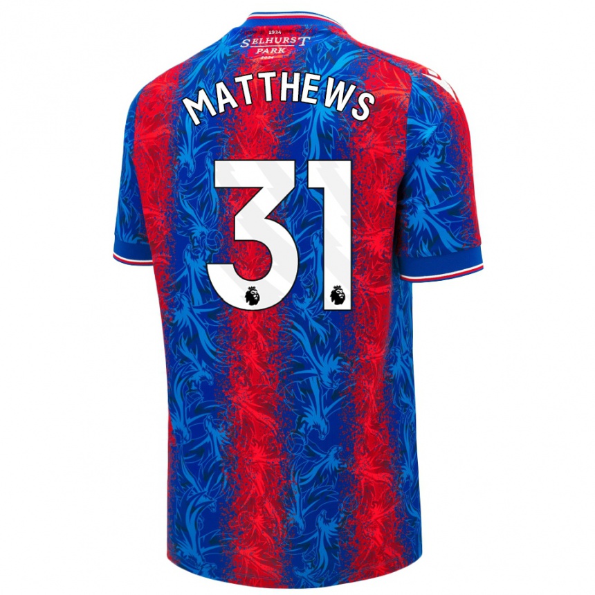 Kids Football Remi Matthews #31 Red Blue Stripes Home Jersey 2024/25 T-Shirt Australia