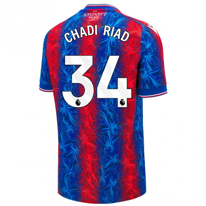 Kids Football Chadi Riad #34 Red Blue Stripes Home Jersey 2024/25 T-Shirt Australia