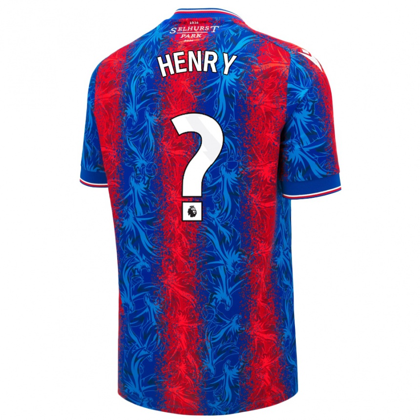 Kids Football Zack Henry #0 Red Blue Stripes Home Jersey 2024/25 T-Shirt Australia