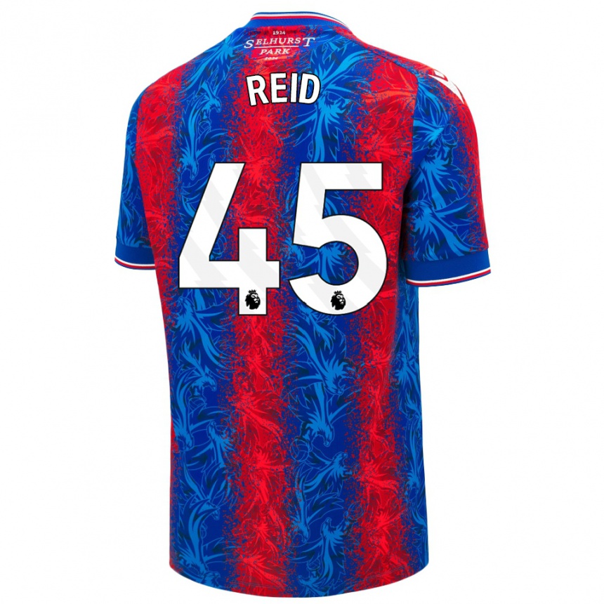 Kids Football Dylan Reid #45 Red Blue Stripes Home Jersey 2024/25 T-Shirt Australia