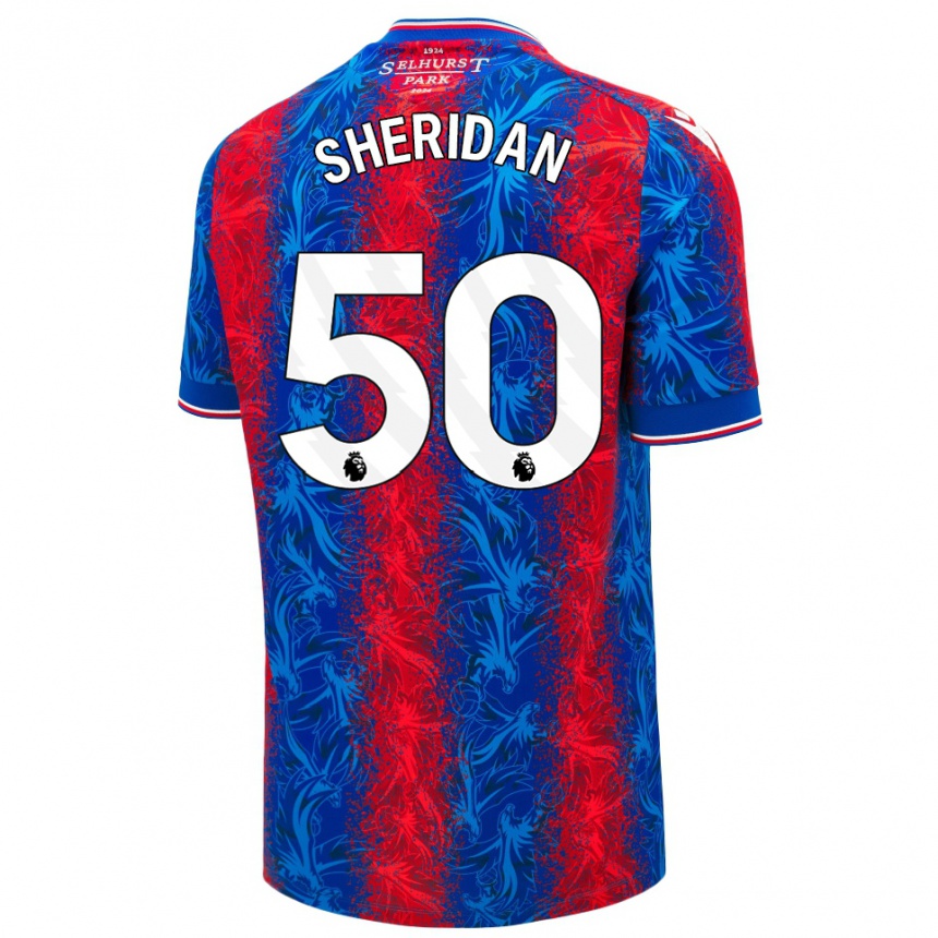 Kids Football Joe Sheridan #50 Red Blue Stripes Home Jersey 2024/25 T-Shirt Australia