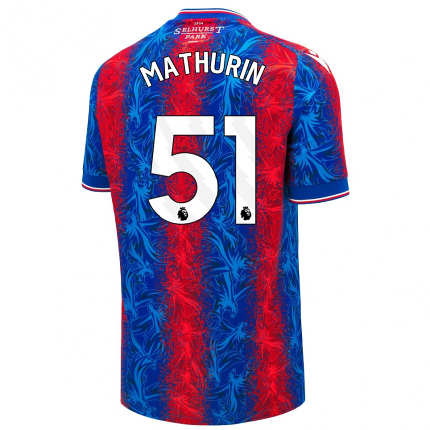 Kids Football Roshaun Mathurin #51 Red Blue Stripes Home Jersey 2024/25 T-Shirt Australia