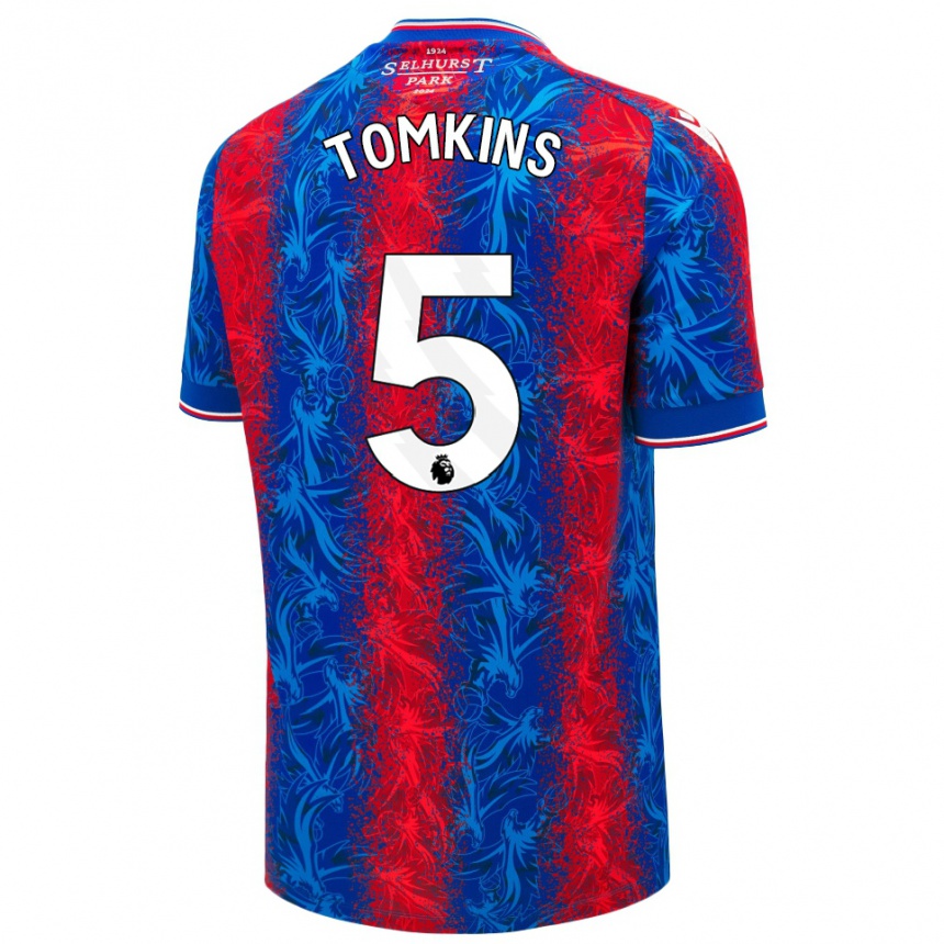 Kids Football James Tomkins #5 Red Blue Stripes Home Jersey 2024/25 T-Shirt Australia