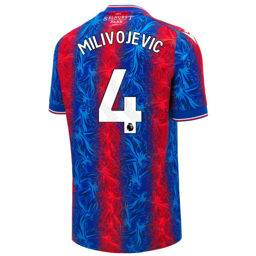 Kids Football Luka Milivojevic #4 Red Blue Stripes Home Jersey 2024/25 T-Shirt Australia