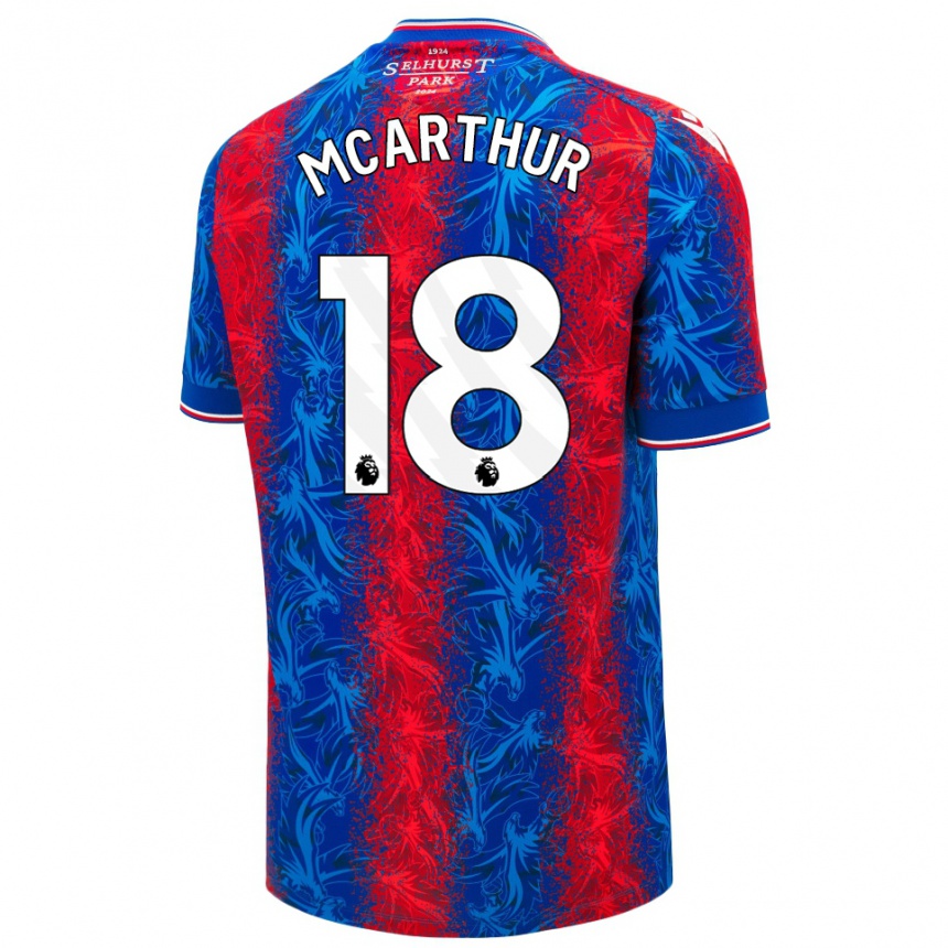 Kids Football James Mcarthur #18 Red Blue Stripes Home Jersey 2024/25 T-Shirt Australia