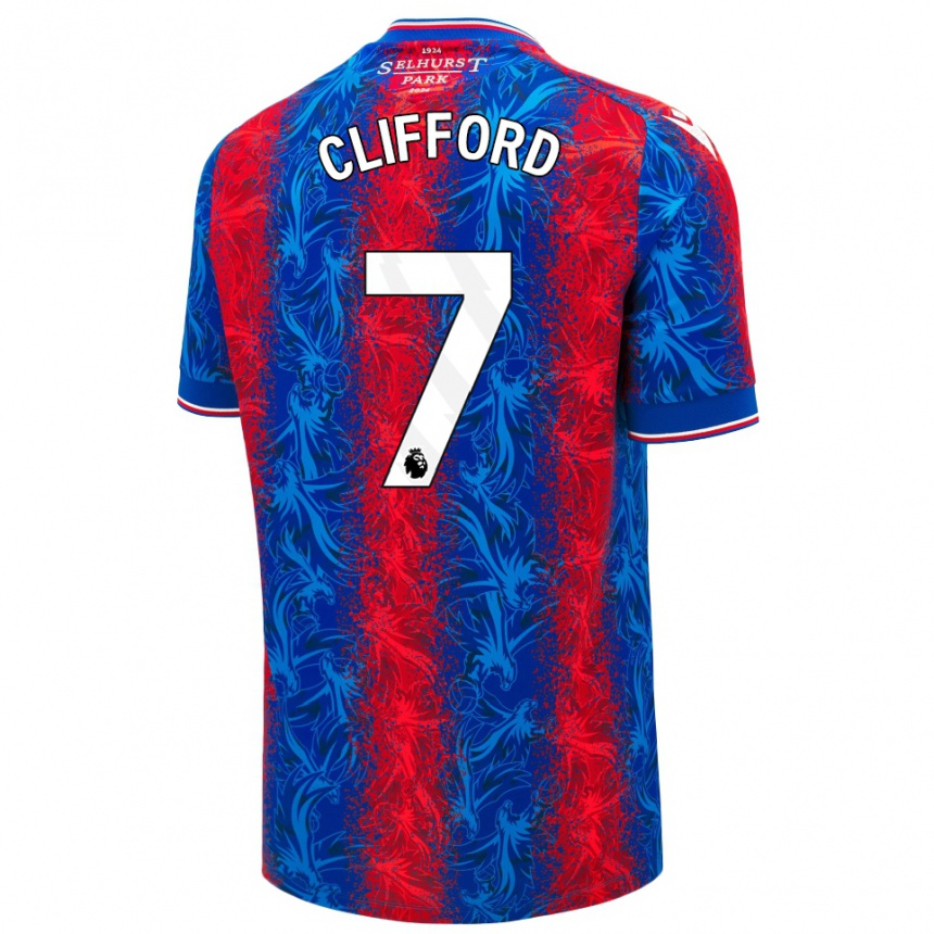 Kids Football Charley Clifford #7 Red Blue Stripes Home Jersey 2024/25 T-Shirt Australia