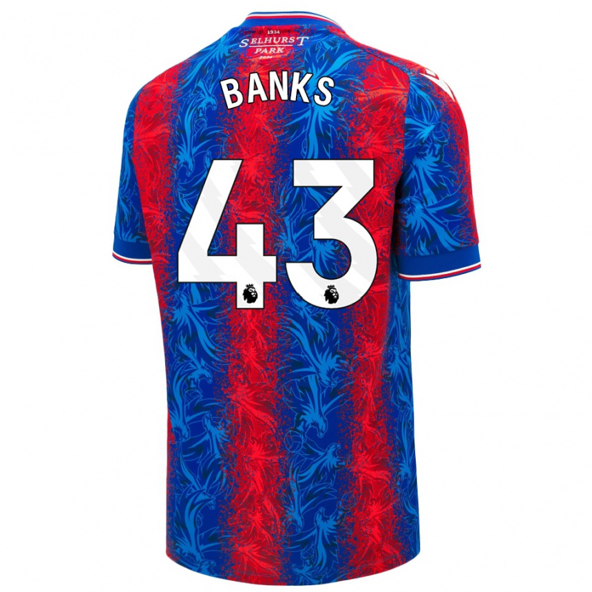 Kids Football Scott Banks #43 Red Blue Stripes Home Jersey 2024/25 T-Shirt Australia