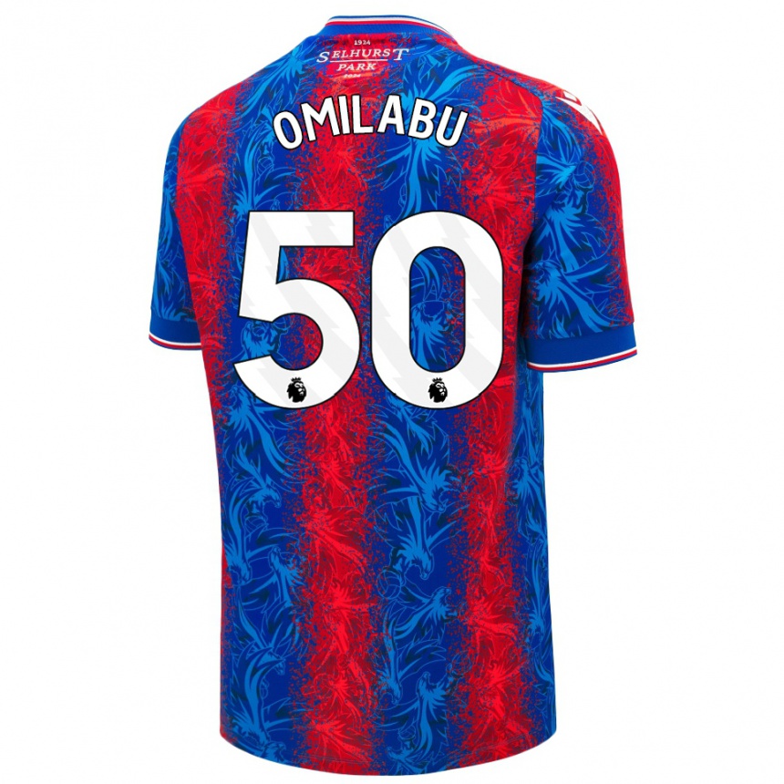 Kids Football David Omilabu #50 Red Blue Stripes Home Jersey 2024/25 T-Shirt Australia