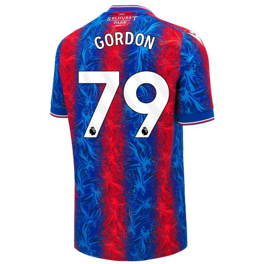 Kids Football John-Kymani Gordon #79 Red Blue Stripes Home Jersey 2024/25 T-Shirt Australia