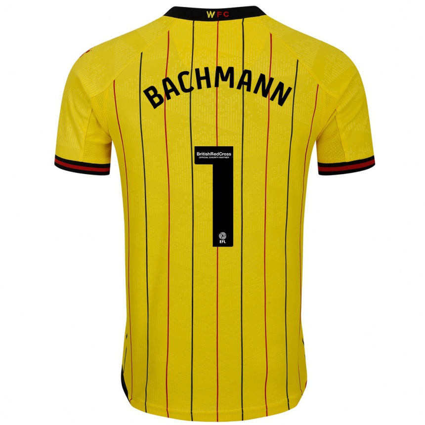 Kids Football Daniel Bachmann #1 Yellow Black Home Jersey 2024/25 T-Shirt Australia