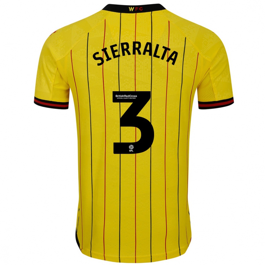 Kids Football Francisco Sierralta #3 Yellow Black Home Jersey 2024/25 T-Shirt Australia