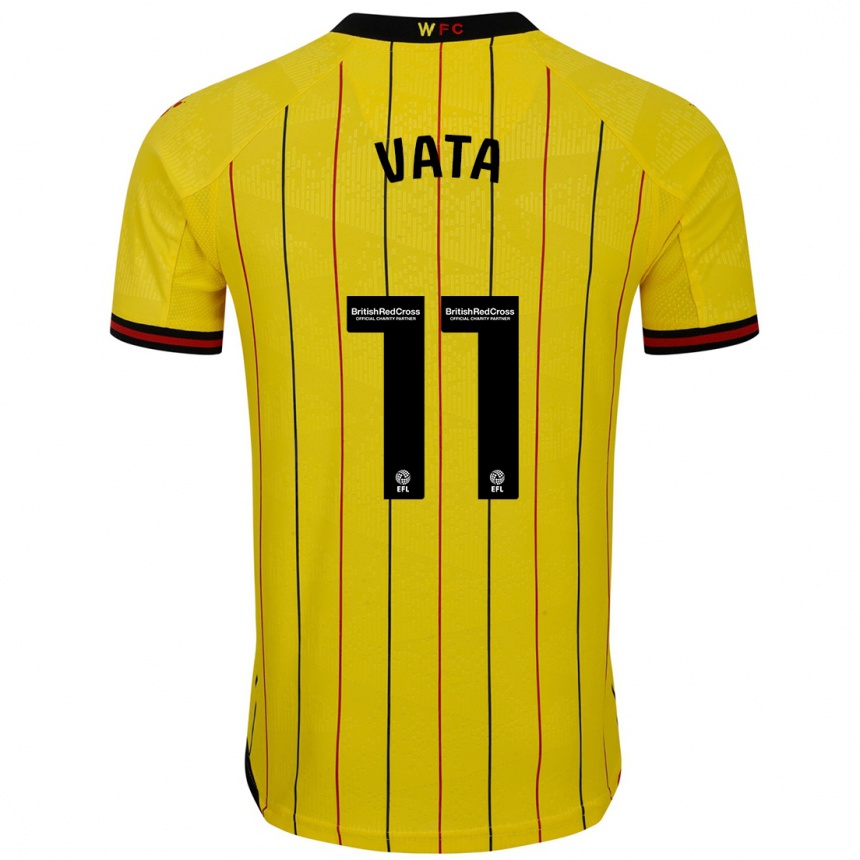 Kids Football Rocco Vata #11 Yellow Black Home Jersey 2024/25 T-Shirt Australia