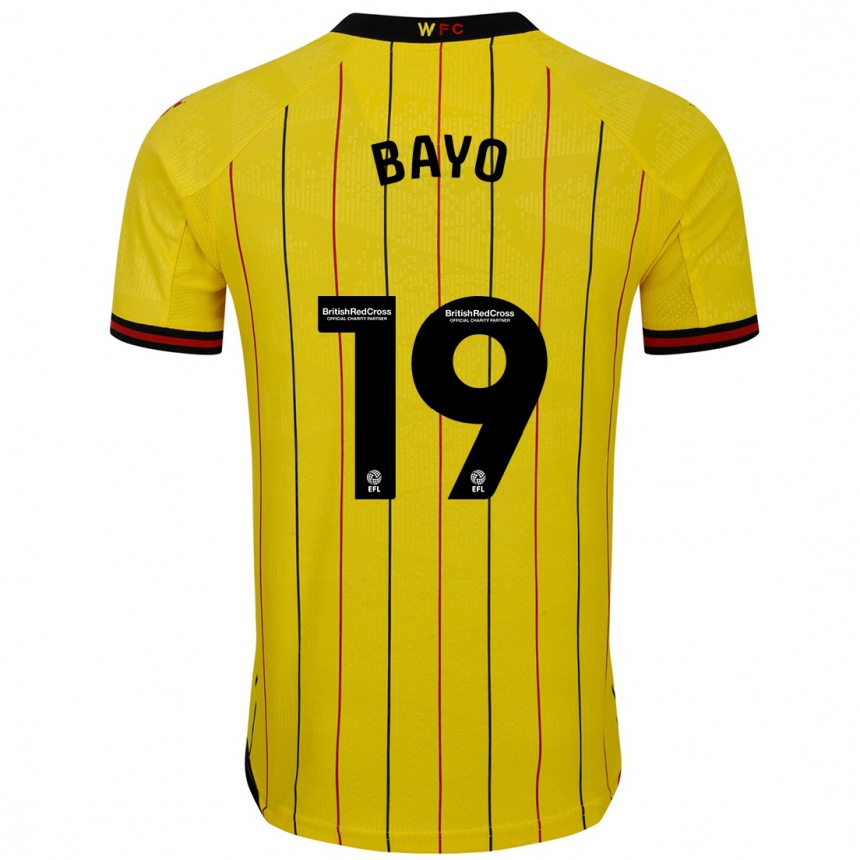 Kids Football Vakoun Bayo #19 Yellow Black Home Jersey 2024/25 T-Shirt Australia