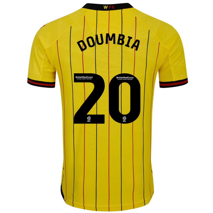 Kids Football Mamadou Doumbia #20 Yellow Black Home Jersey 2024/25 T-Shirt Australia