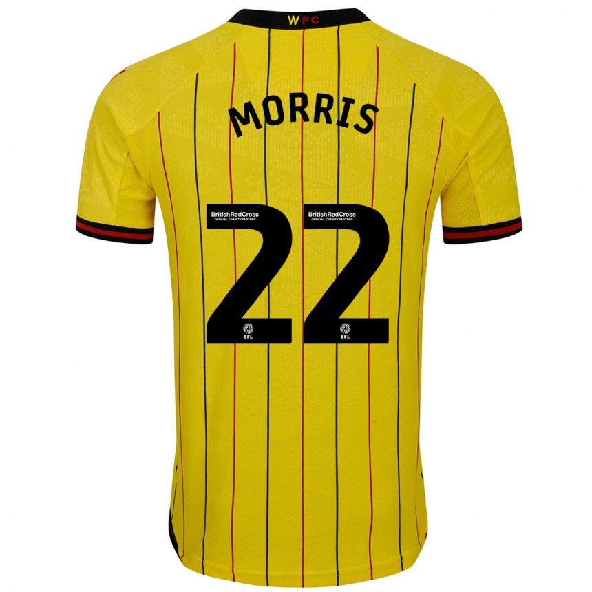 Kids Football James Morris #22 Yellow Black Home Jersey 2024/25 T-Shirt Australia