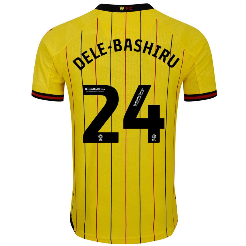 Kids Football Tom Dele-Bashiru #24 Yellow Black Home Jersey 2024/25 T-Shirt Australia