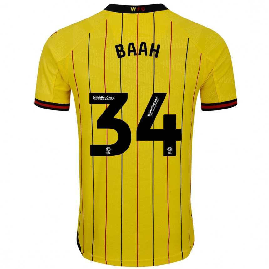 Kids Football Kwadwo Baah #34 Yellow Black Home Jersey 2024/25 T-Shirt Australia