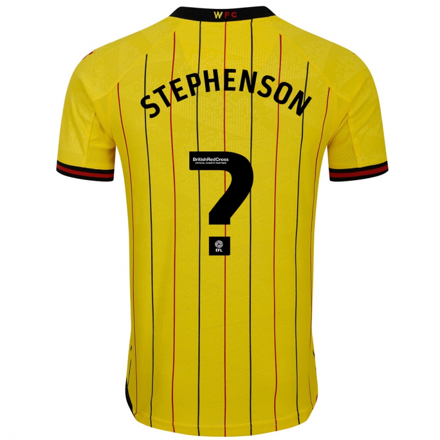 Kids Football Ollie Stephenson #0 Yellow Black Home Jersey 2024/25 T-Shirt Australia