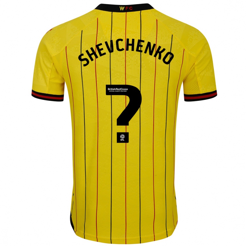 Kids Football Kristian Shevchenko #0 Yellow Black Home Jersey 2024/25 T-Shirt Australia