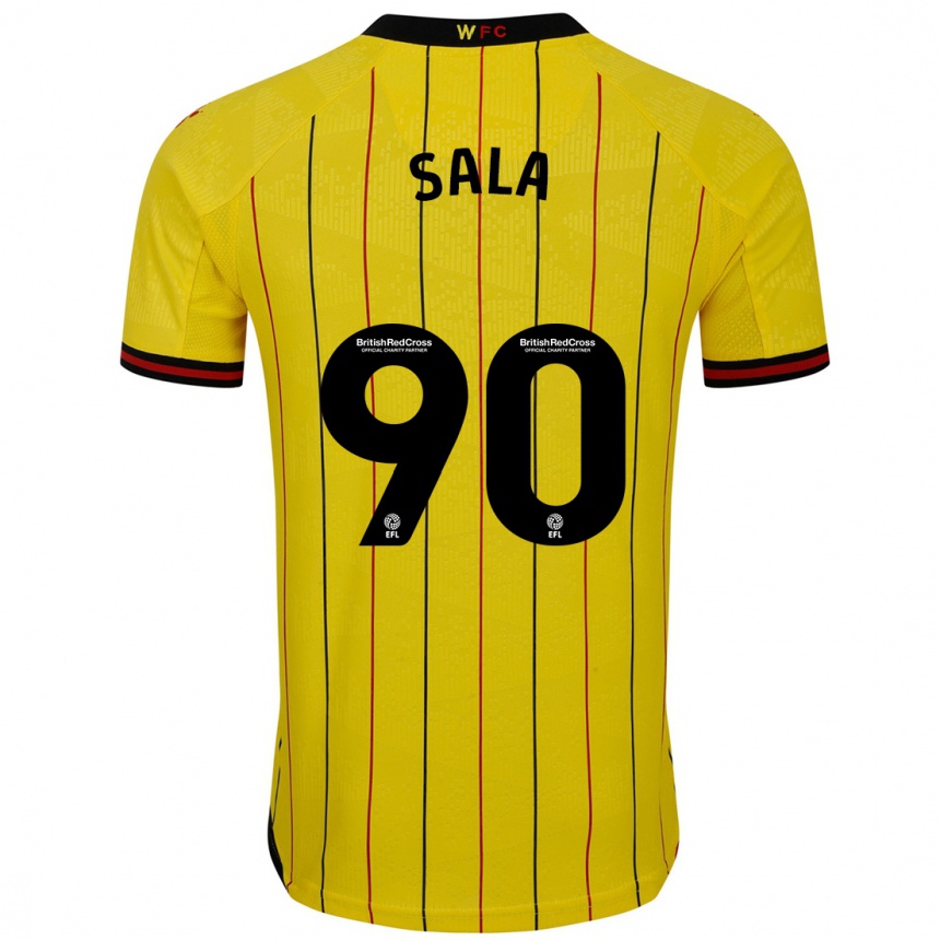 Kids Football Joel Sala #90 Yellow Black Home Jersey 2024/25 T-Shirt Australia