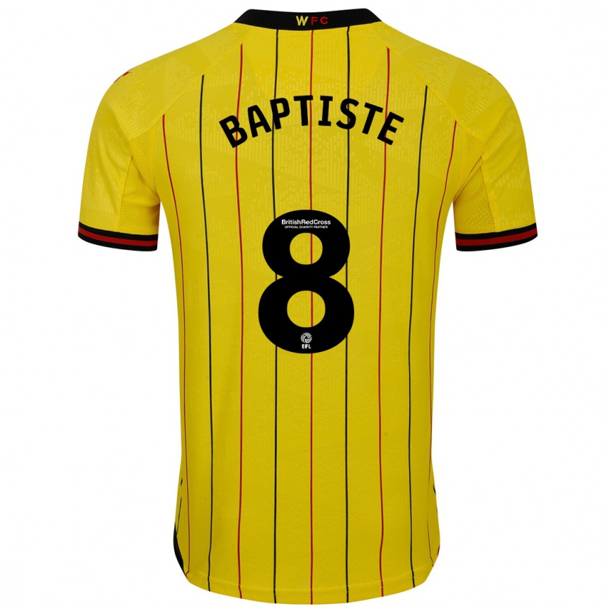 Kids Football Bianca Baptiste #8 Yellow Black Home Jersey 2024/25 T-Shirt Australia