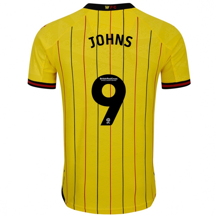 Kids Football Carly Johns #9 Yellow Black Home Jersey 2024/25 T-Shirt Australia