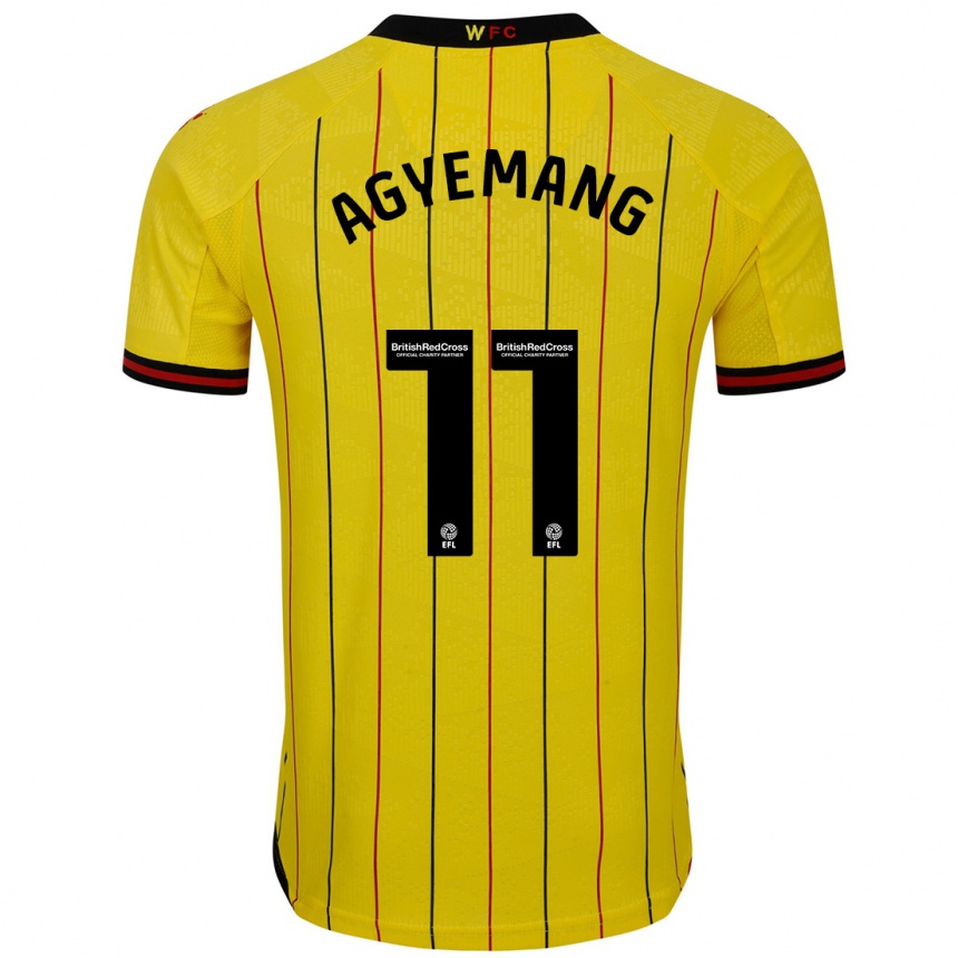 Kids Football Michelle Agyemang #11 Yellow Black Home Jersey 2024/25 T-Shirt Australia