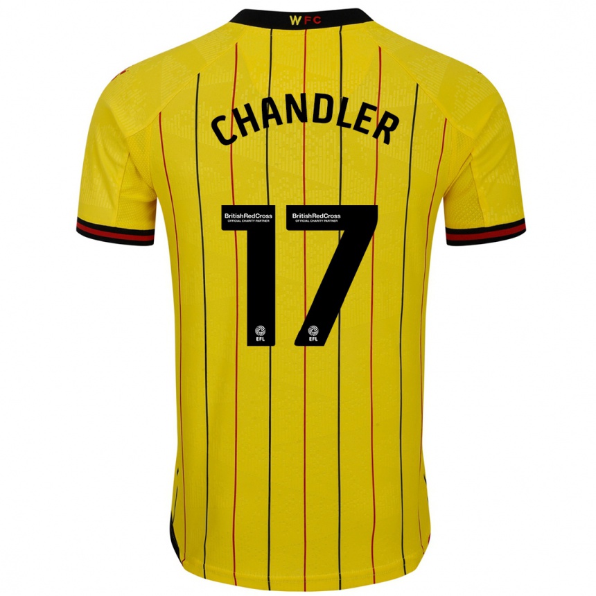 Kids Football Megan Chandler #17 Yellow Black Home Jersey 2024/25 T-Shirt Australia