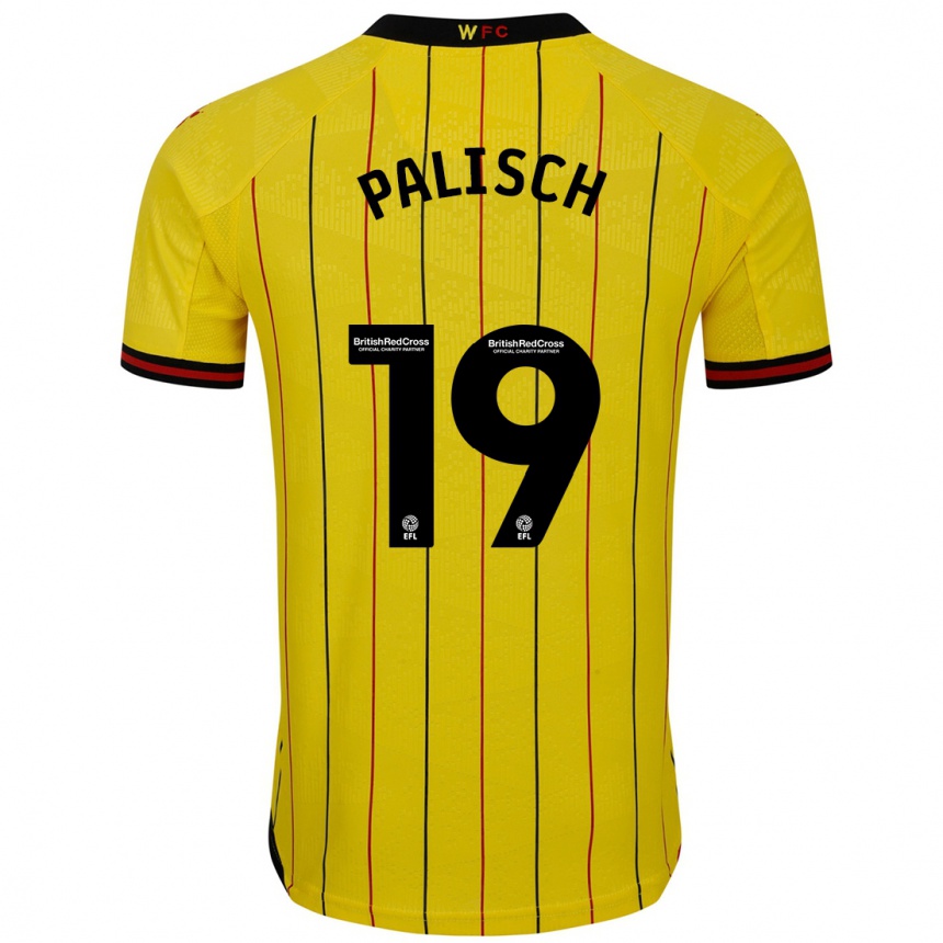 Kids Football Alli Palisch #19 Yellow Black Home Jersey 2024/25 T-Shirt Australia