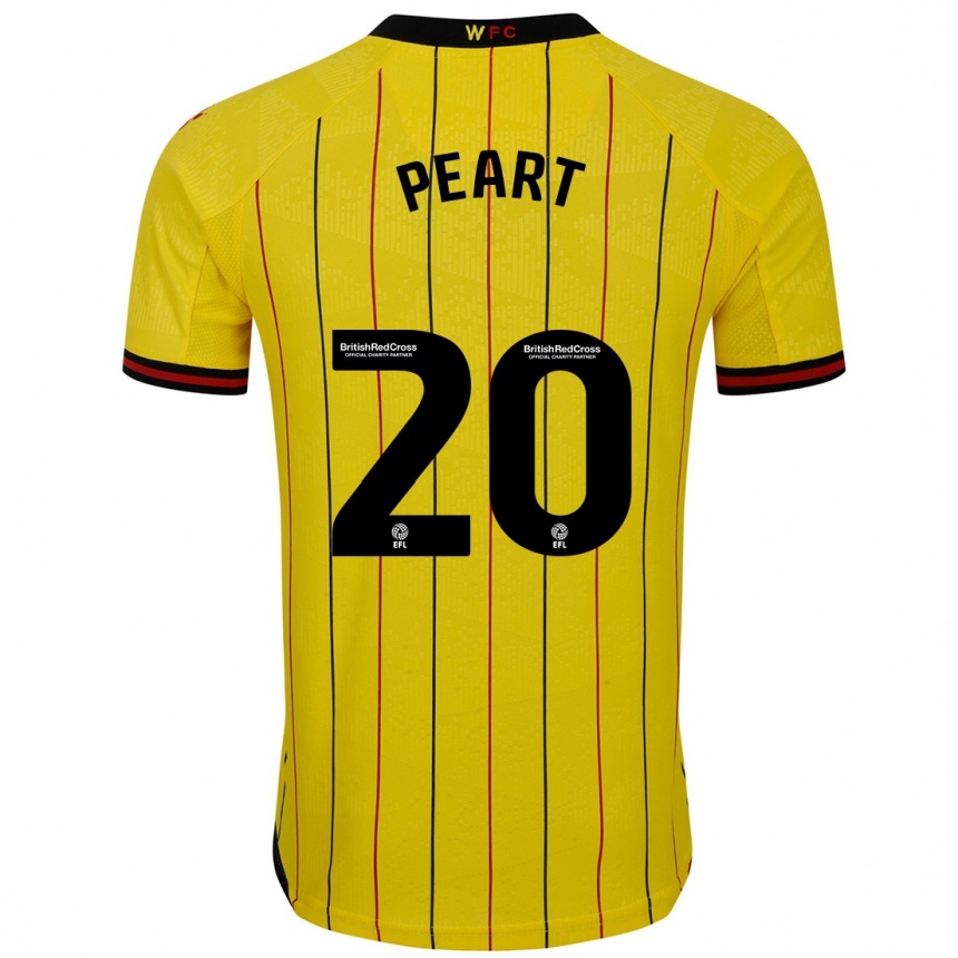 Kids Football Kalani Peart #20 Yellow Black Home Jersey 2024/25 T-Shirt Australia